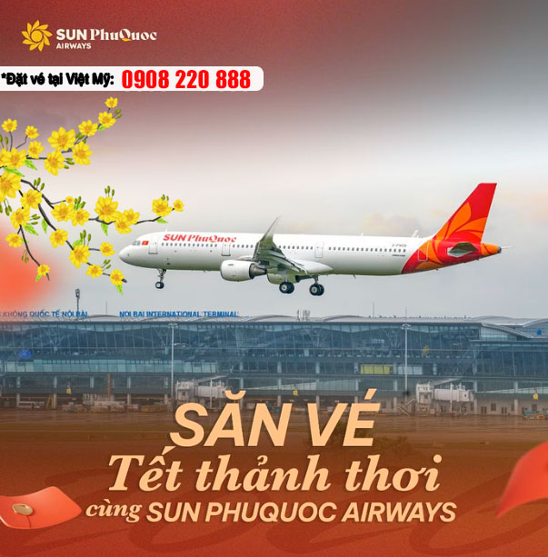 Vé máy bay Tết 2026 Sun PhuQuoc Airways giảm đến 30%