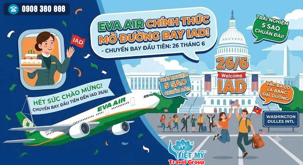 Thêm lựa chọn bay đến Washington D.C. Hoa Kỳ từ hãng EVA Air 1 Thêm lựa chọn bay đến Washington D.C. Hoa Kỳ từ hãng EVA Air