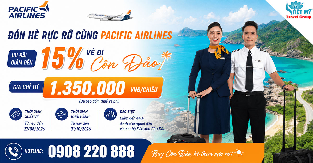 Khám phá Côn Đảo với Pacific Airlines - Giá vé từ 1.350.000 đồng, giảm đến 15%