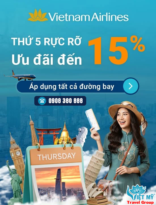 Ưu đãi Vietnam Airlines Thứ 5 – Bay nội địa và quốc tế tiết kiệm 3 Ưu đãi Vietnam Airlines Thứ 5 – Bay nội địa và quốc tế tiết kiệm