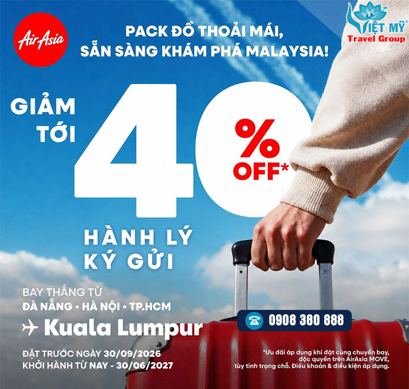 AirAsia giảm đến 40% phí hành lý đi Kuala Lumpur 3 AirAsia giảm đến 40% phí hành lý đi Kuala Lumpur Malaysia