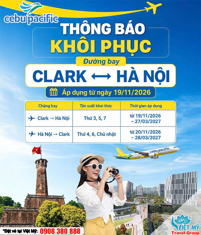 Cebu Pacific khôi phục đường bay Clark - Hà Nội từ tháng 11/2026
