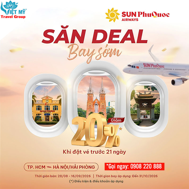 Săn deal bay sớm - Giảm ngay 20% giá vé từ Sun PhuQuoc Airways 1 Săn deal bay sớm - Giảm ngay 20% giá vé từ Sun PhuQuoc Airways