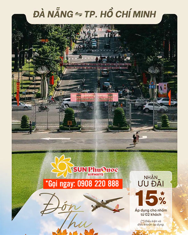 Sun PhuQuoc Airways giảm 15% vé khứ hồi TpHCM - Đà Nẵng 3 Sun PhuQuoc Airways giảm 15% vé khứ hồi TpHCM - Đà Nẵng