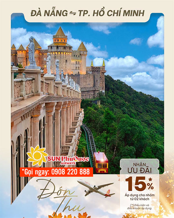 Sun PhuQuoc Airways giảm 15% vé khứ hồi TpHCM - Đà Nẵng 2 Sun PhuQuoc Airways giảm 15% vé khứ hồi TpHCM - Đà Nẵng