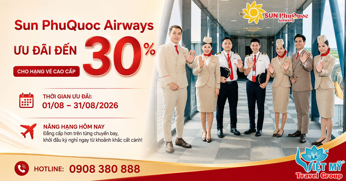 Sun PhuQuoc Airways ưu đãi đến 30% cho hạng vé cao cấp
