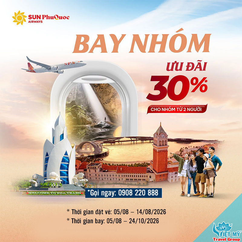 Sun PhuQuoc Airways ưu đãi đến 30% cho nhóm từ 2 khách