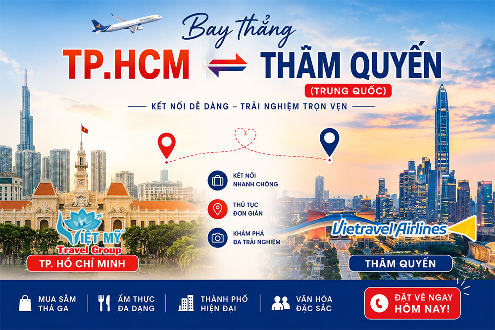 Vietravel Airlines mở đường bay TPHCM - Thâm Quyến từ 15/08/2026