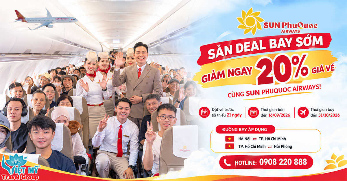Săn deal bay sớm với Sun PhuQuoc Airways - Giảm 20% giá vé