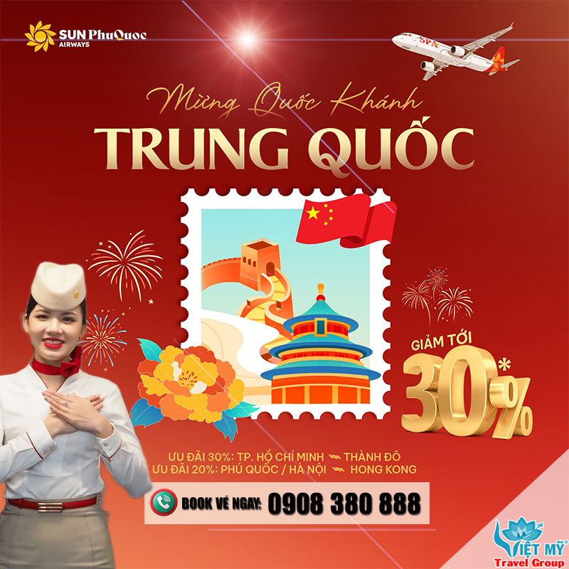 Sun PhuQuoc Airways ưu đãi đến 30% chào Quốc khánh Trung Quốc 1 Sun PhuQuoc Airways ưu đãi đến 30% chào Quốc khánh Trung Quốc