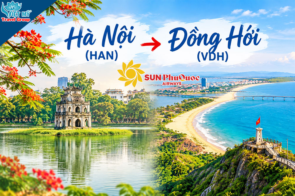Vé Sun PhuQuoc Airways đi Đồng Hới từ 787K/chiều! 3 Vé Sun PhuQuoc Airways đi Đồng Hới từ 787K/chiều!