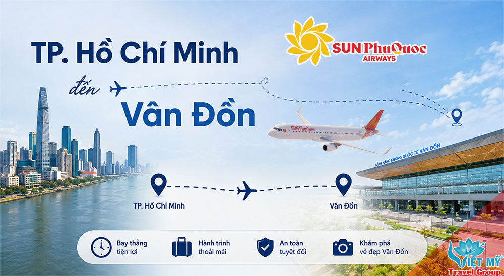 Vé TPHCM - Vân Đồn Sun PhuQuoc Airways từ 1.025.000 đồng/chiều 2 Vé TPHCM - Vân Đồn Sun PhuQuoc Airways từ 1.025.000 đồng/chiều