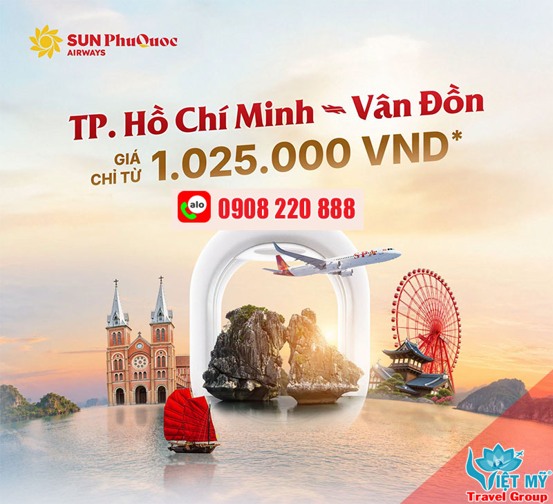 Vé TPHCM - Vân Đồn Sun PhuQuoc Airways từ 1.025.000 đồng/chiều