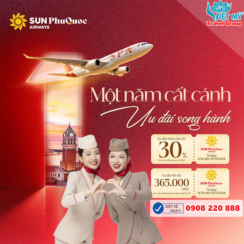 Sun PhuQuoc Airways mừng sinh nhật 1 tuổi - ưu đãi vé tới 30% 1 Sun PhuQuoc Airways mừng sinh nhật 1 tuổi - ưu đãi vé tới 30%